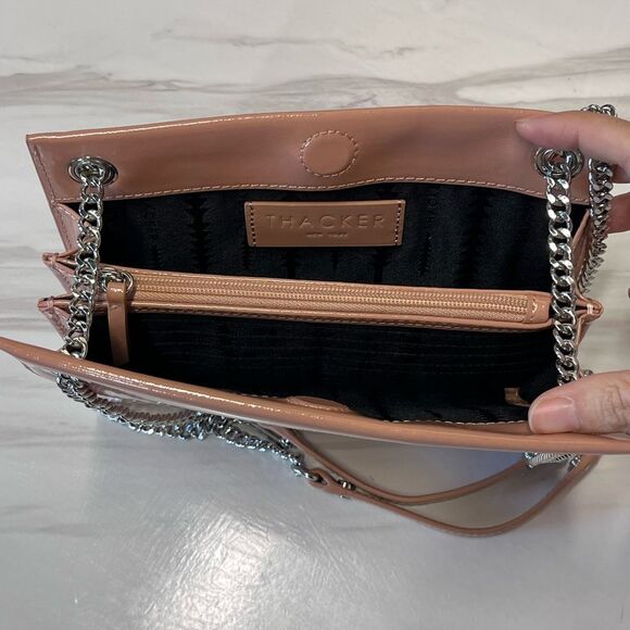 Thacker | Gold leather convertible shoulder crossbody bag - Picture 6 of 7